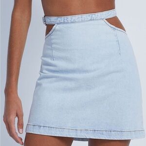 NWT WeWoreWhat Denim Cut Out Skirt, Indigo Comfort Super Light, sz Med $69 MSRP